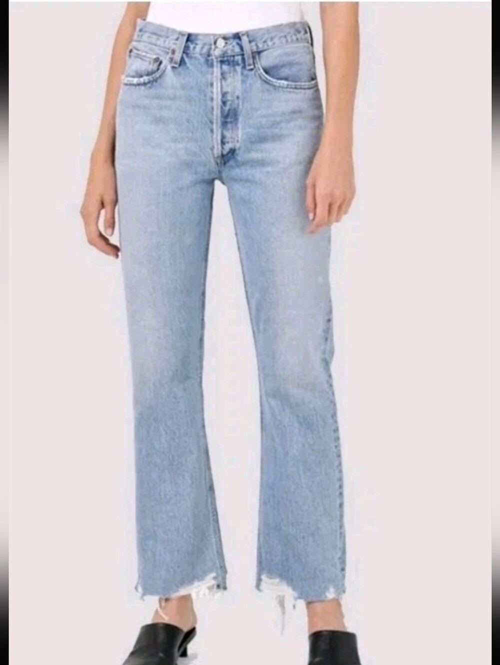 Agolde Relaxed Bootcut Jeans Womens Size 26 Organic Cotton Distressed